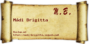 Mádi Brigitta névjegykártya